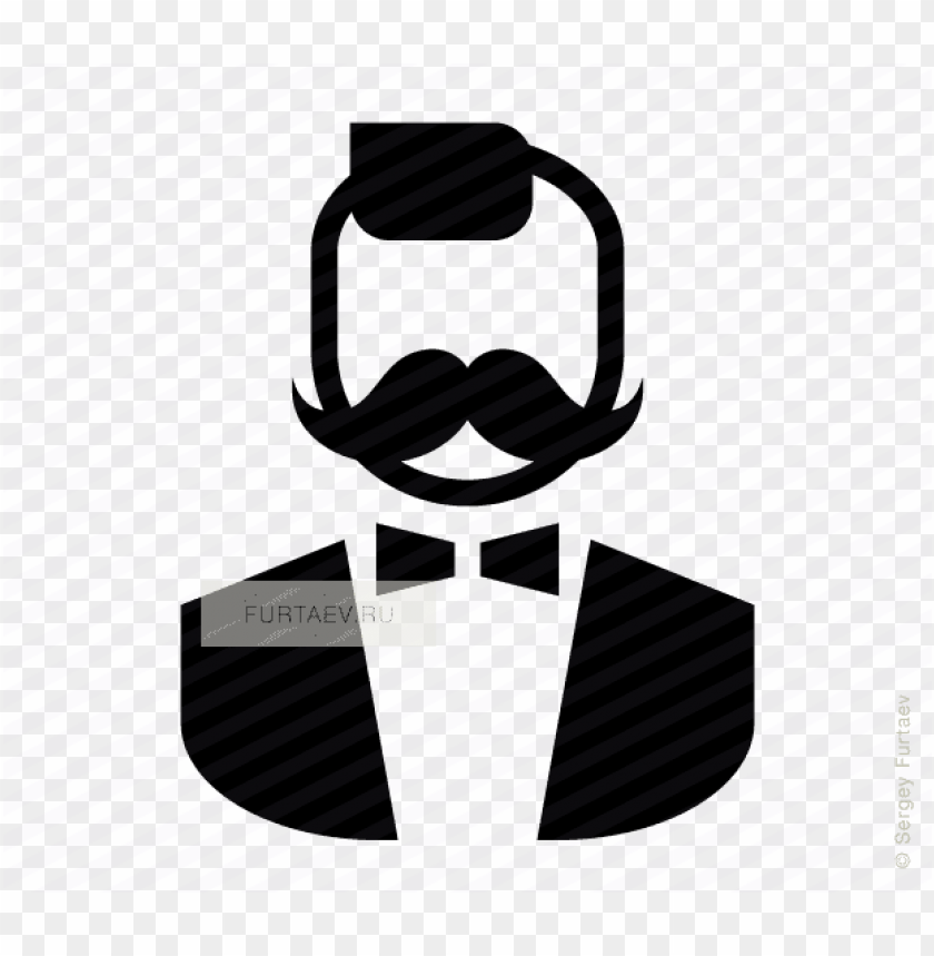 vector icon of stylish man with moustache and bow tie - icon stylish man png - Free PNG Images@toppng.com