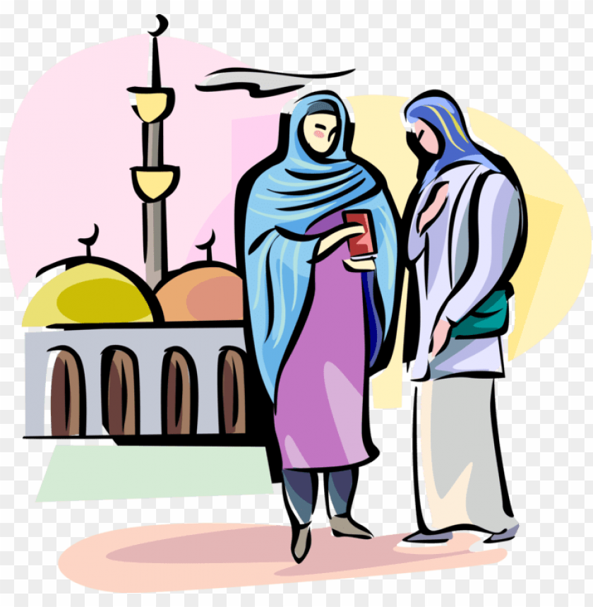 free PNG vector illustration of arab women wear hijab veil traditionally - illustratio PNG image with transparent background PNG images transparent
