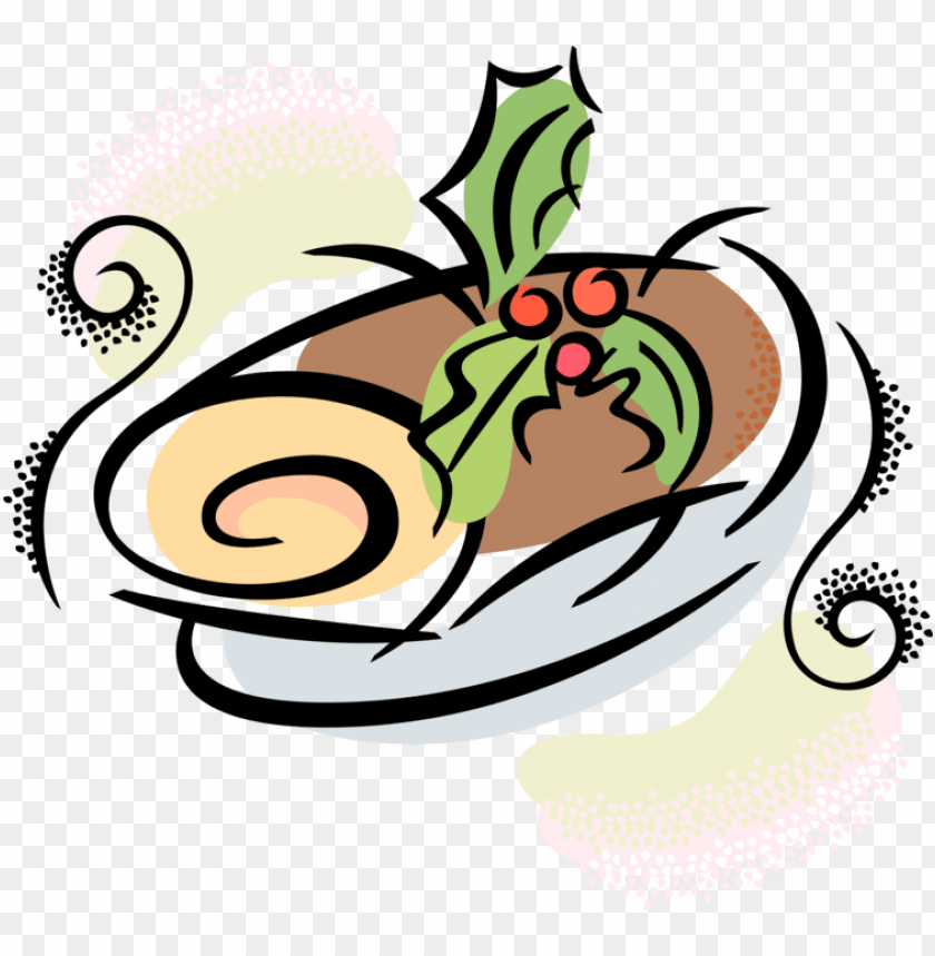 vector illustration of festive season christmas yule - yule logfree, dessert