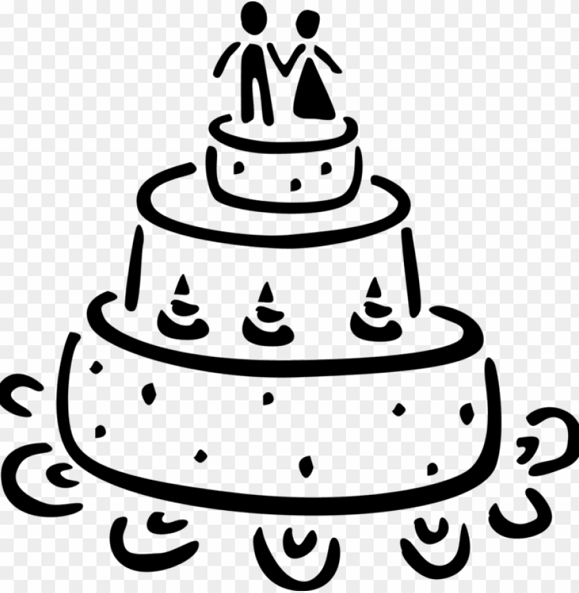 Drawing of three level wedding cake | Public domain vectors