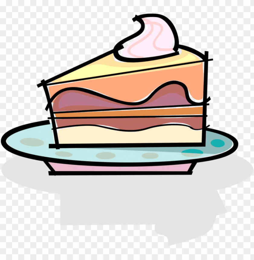 vector illustration of slice of dessert cake on plate - slice of cake, dessert