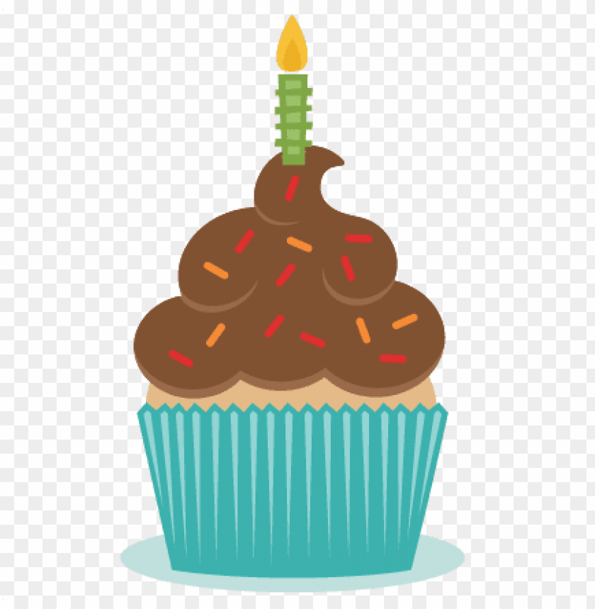 Download Vector Royalty Free Library Birthday Cupcake Svg Scrapbook Birthday Cupcake Silhouette Png Image With Transparent Background Toppng