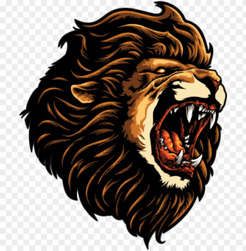 vector royalty free library printed vinyl stickers - angry lion lion vector  PNG image with transparent background | TOPpng