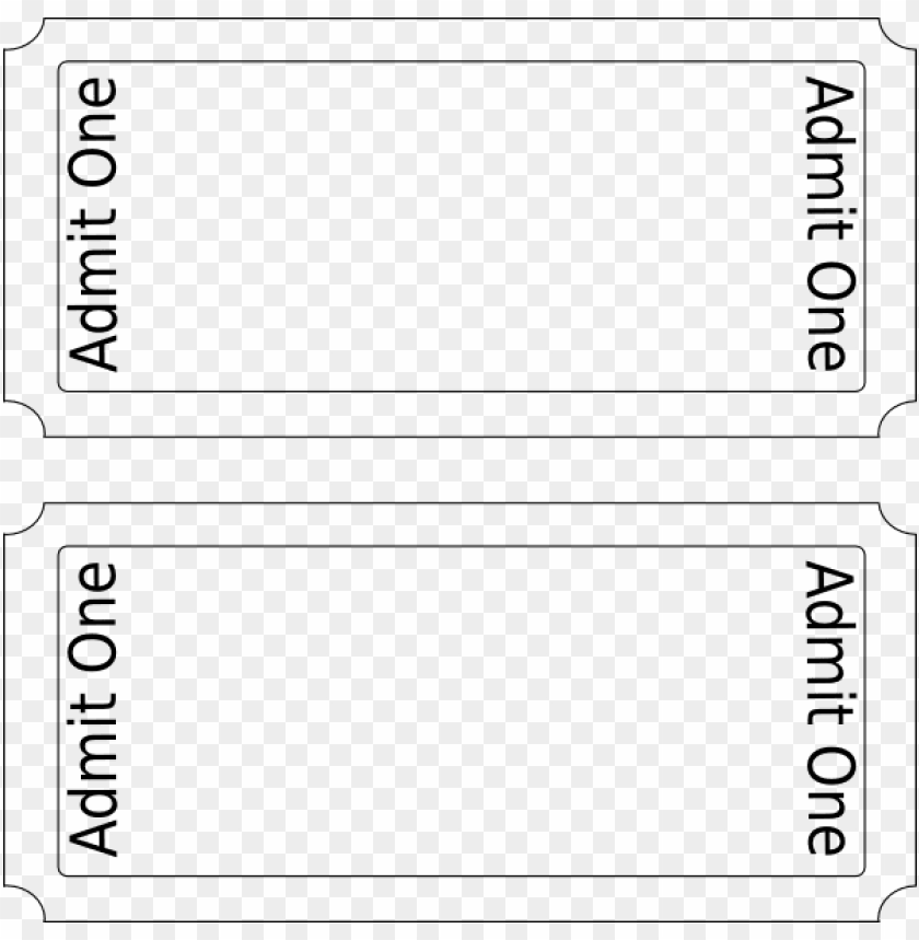 Vector Tickets Admission Ticket - Admit One Ticket Template PNG Transparent Background