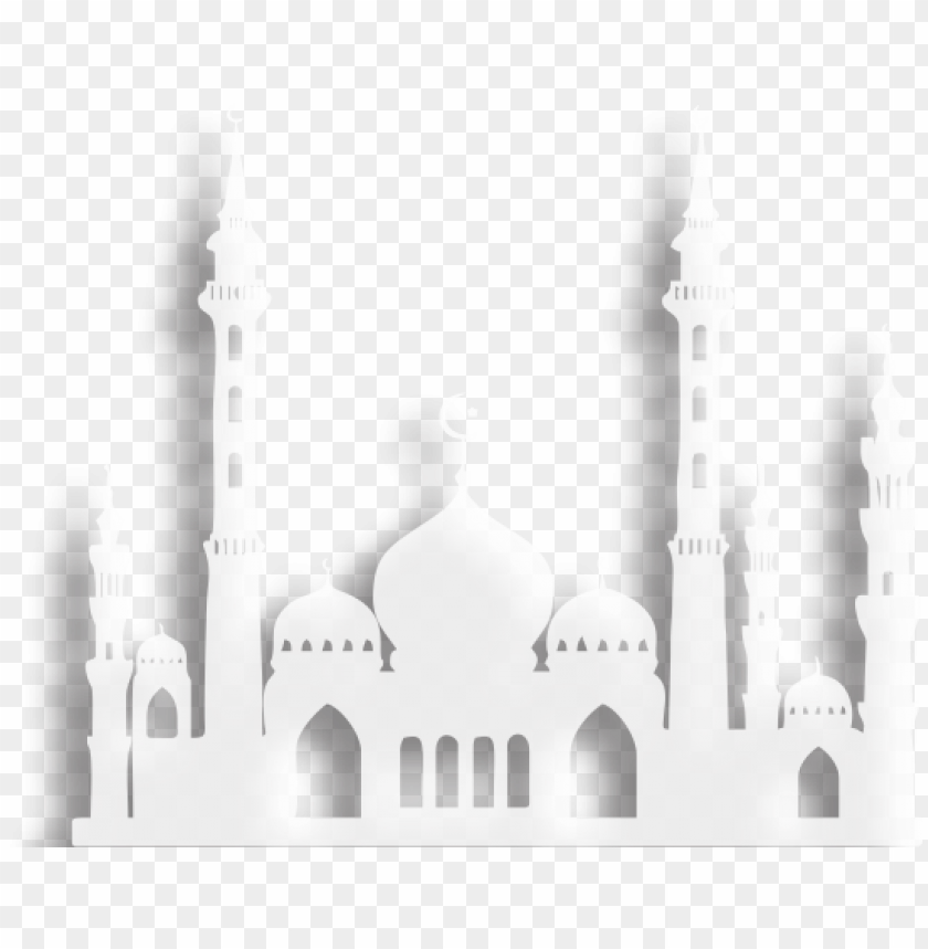 vector white islamic mosque masjid shape shadow PNG image with transparent background@toppng.com