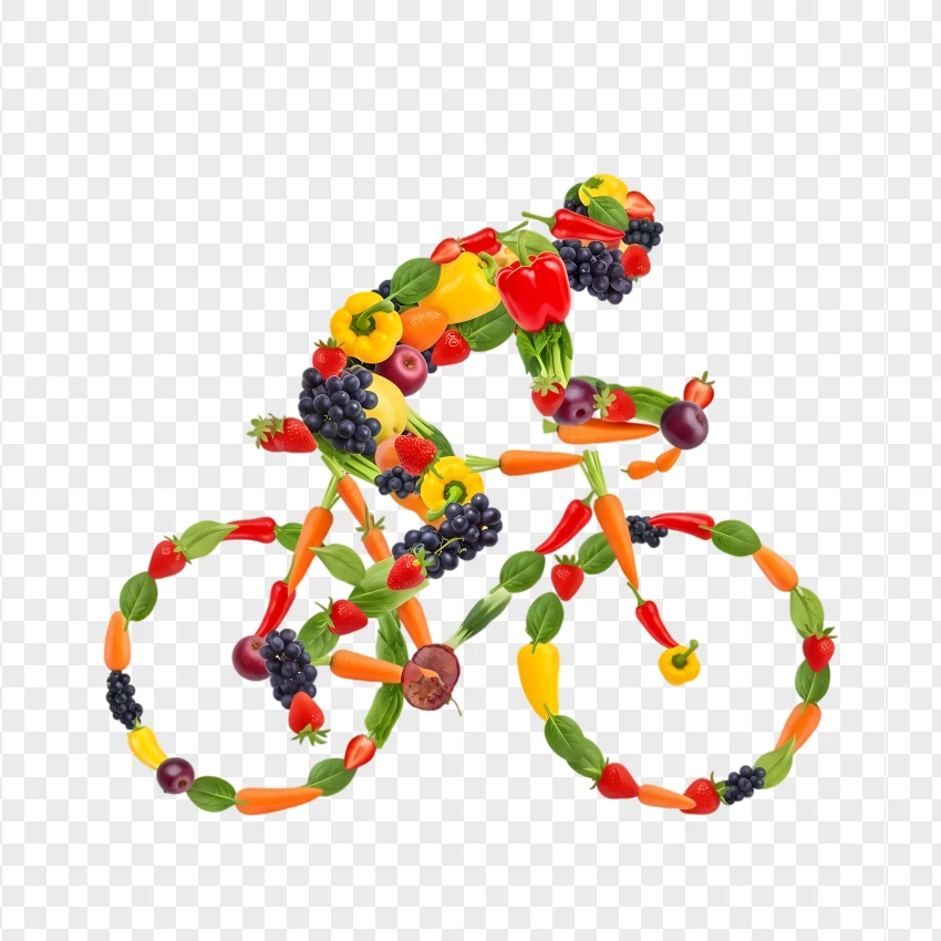 Vegetable Cyclist Concept PNG Transparent Background