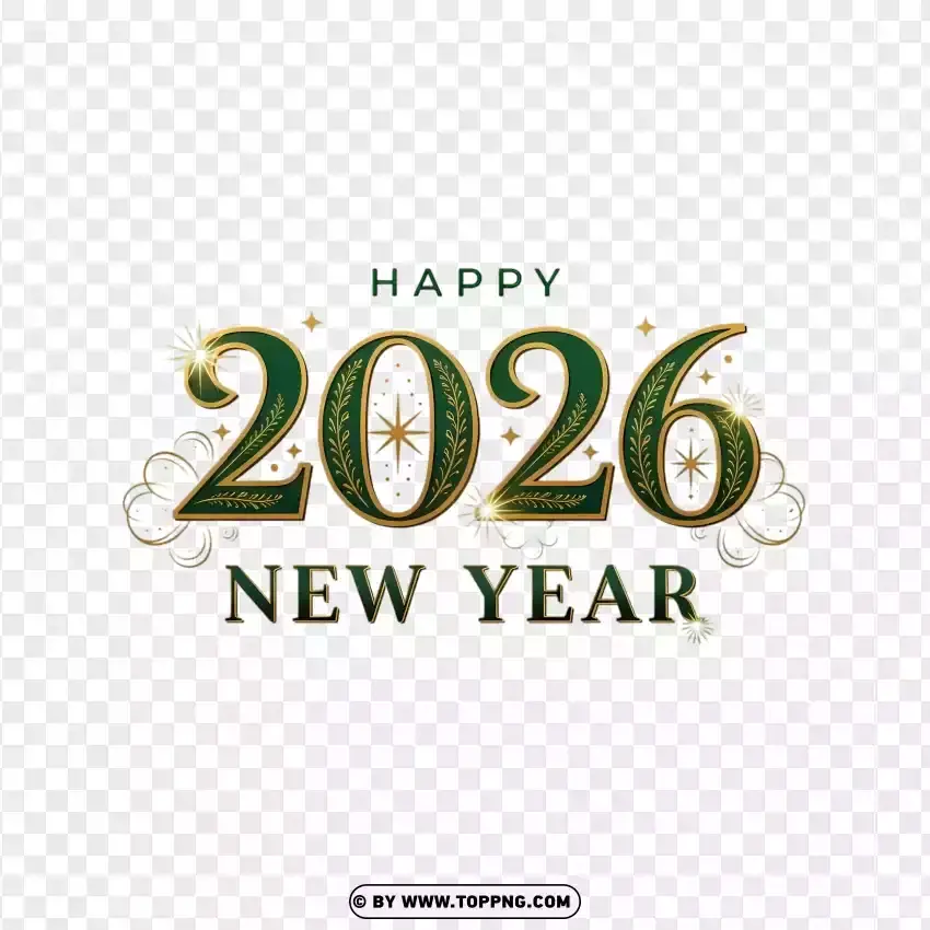 Vibrant gold 2026 New Year decorative design for festive greeting