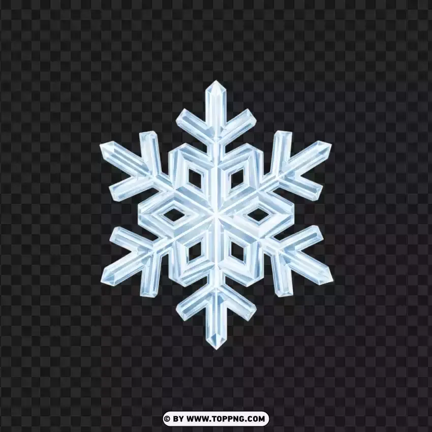 Vibrant White Snowflake Vector Symbol PNG Transparent Background