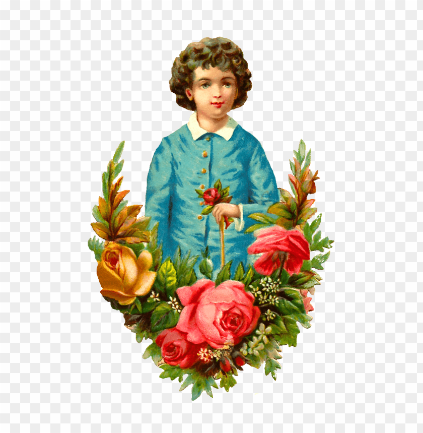 people, children, victorian boy with flowers, 