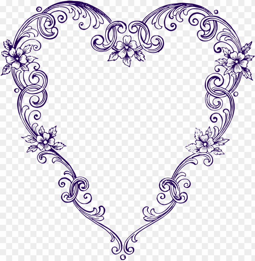 victorian hearts & flowers digital - fancy hearts clipart PNG image with transparent background@toppng.com
