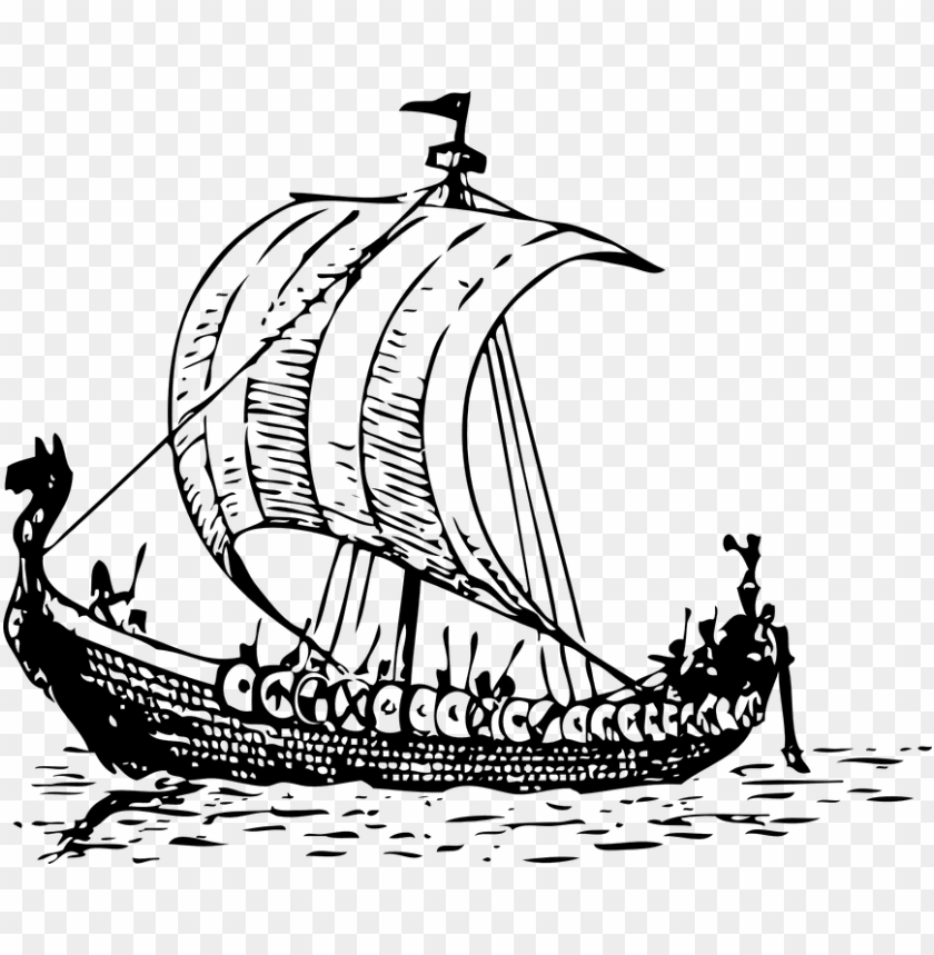Download Viking Boat Drawing Png Images Background Toppng