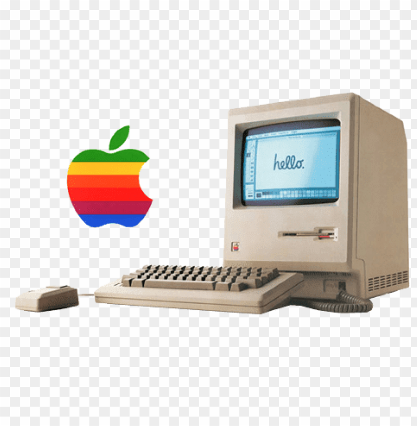 electronics, computer pcs, vintage, vintage apple computer with logo, 