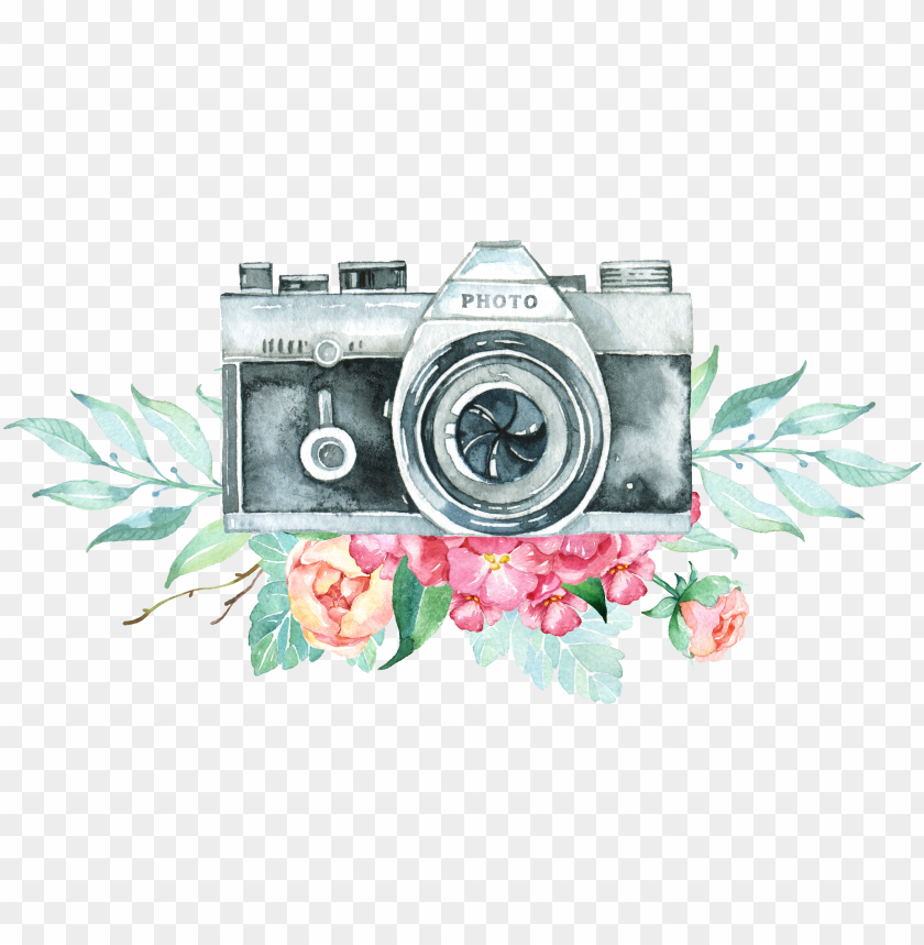 vintage camera logo png png royalty free stock camera with flowers PNG transparent with Clear Background ID 165323