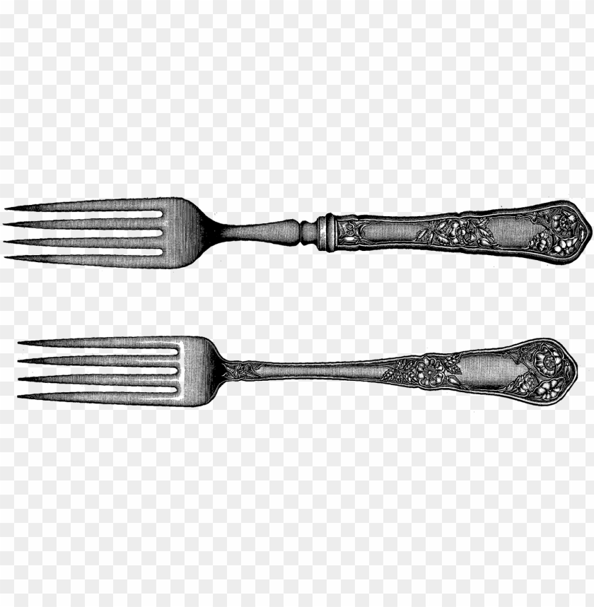vintage fork clipart