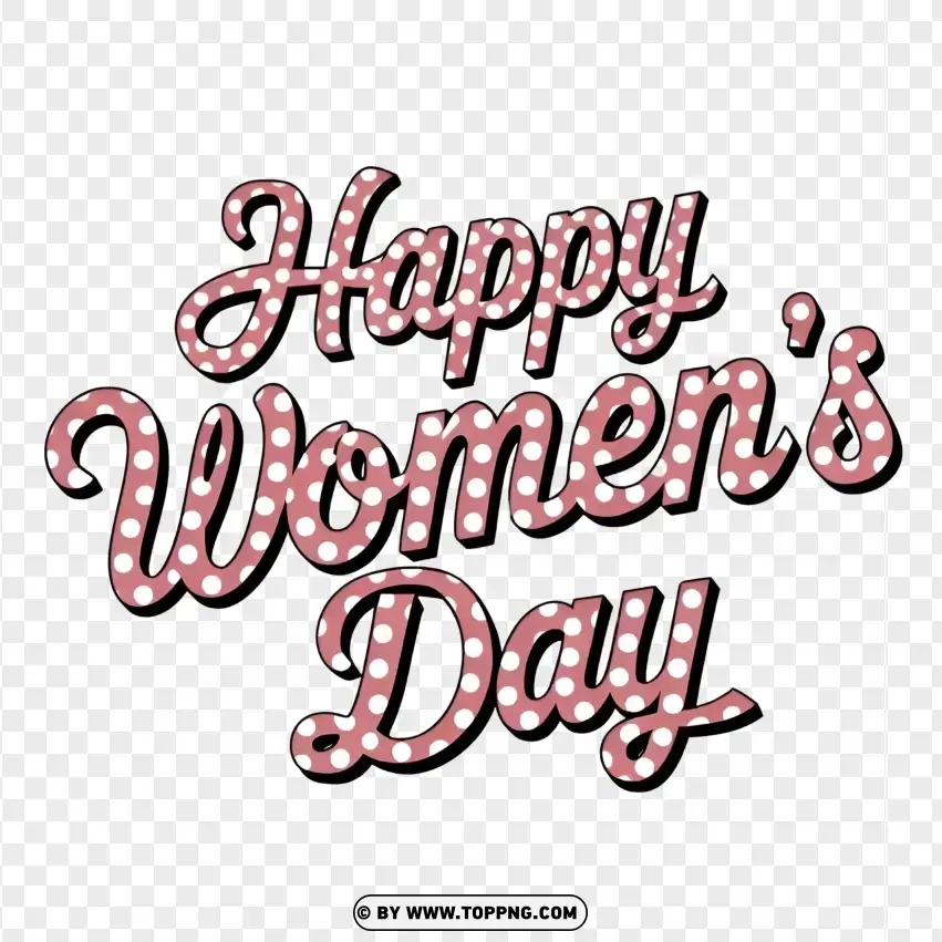 Vintage Happy Womens Day Red Typography PNG Transparent Background