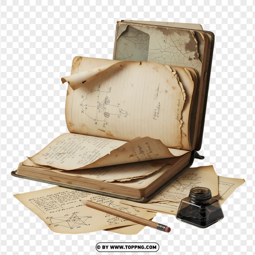 Vintage Notebook PNG Transparent Background