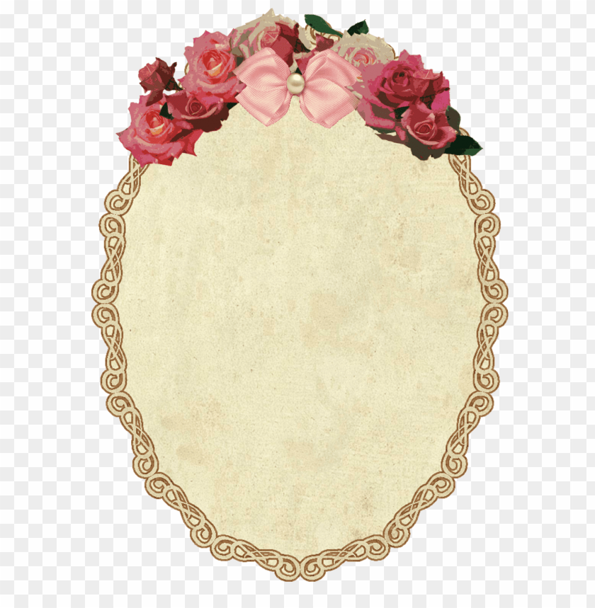 miscellaneous, frames, vintage oval frame with flowers, 