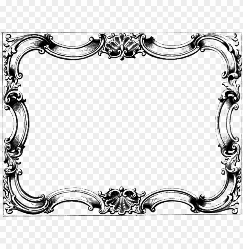 miscellaneous, frames, vintage, vintage rectangle frame with border, 
