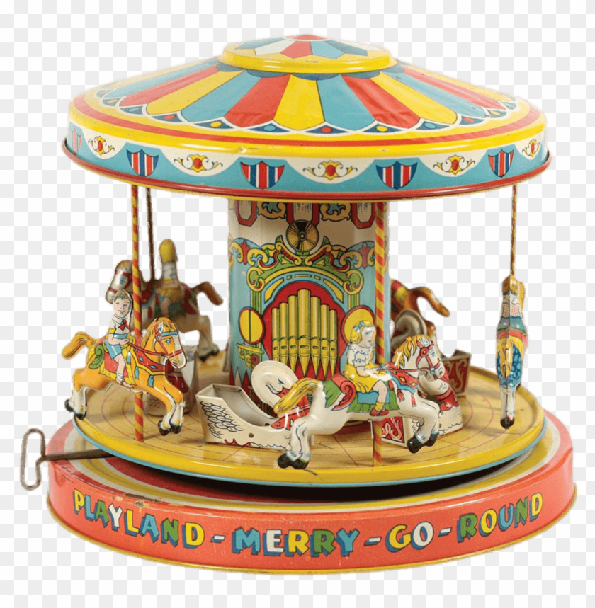miscellaneous, merry-go-rounds, vintage toy merry go round, 