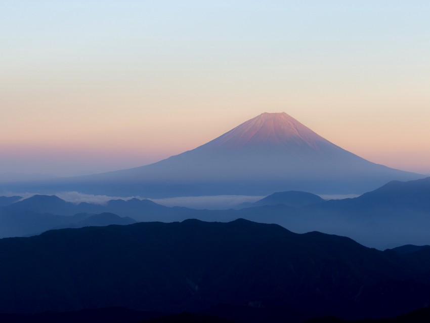 volcano, fog, mountain, fuji, japan