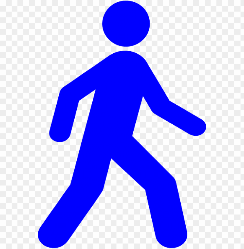 Walking Man Blue Clip Art - Walking Icon Png Blue PNG Image With Transparent Background