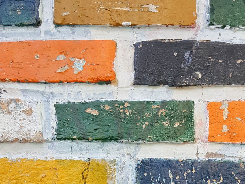 wall, brick, colorful, texture, surface