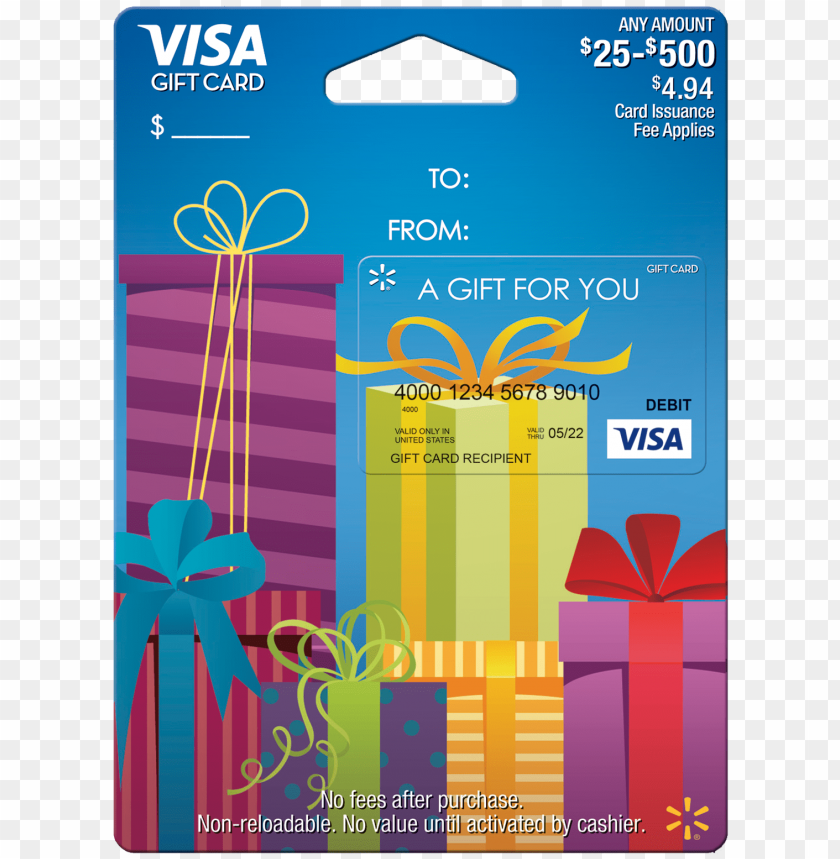 Walmart Visa Gift Card - Thank You Walmart Visa Gift Card, Blue PNG Image With Transparent Background