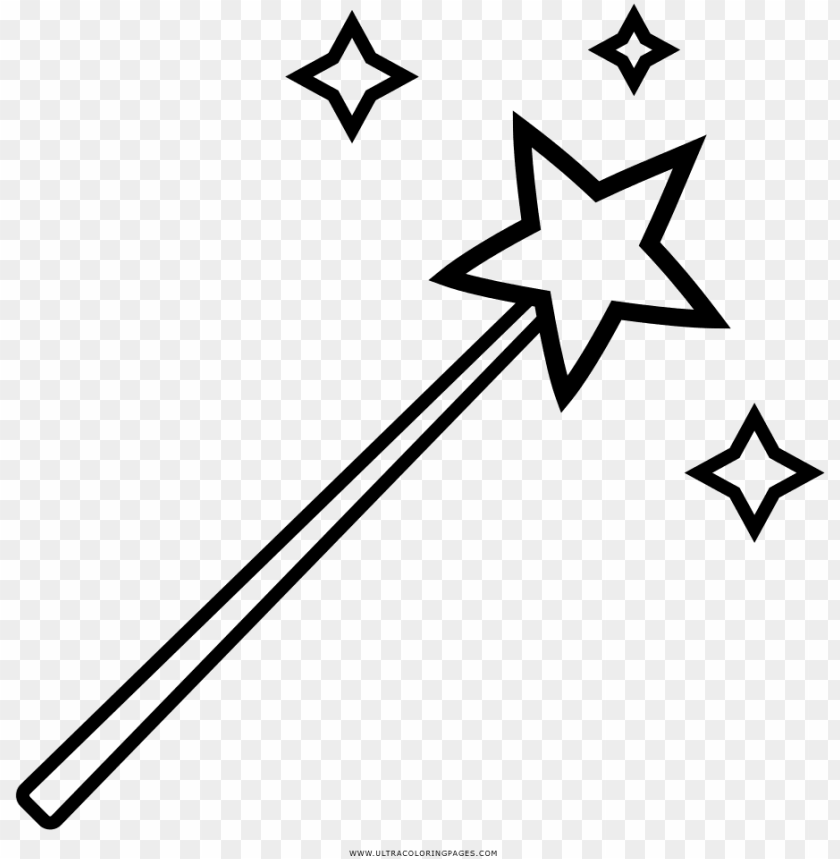 Wand Coloring Page - Varita Magica Para Pintar PNG Transparent With Clear Background ID 239078