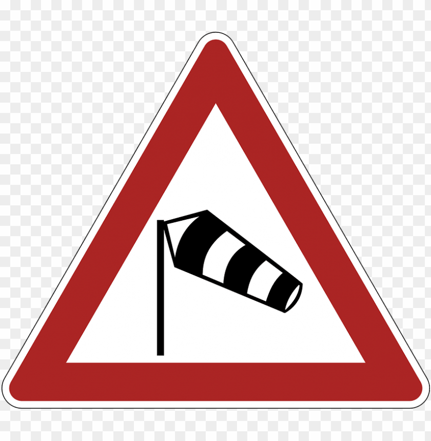 Transparent PNG Image Of Warning Sidewind Road Sign - Image ID 67690