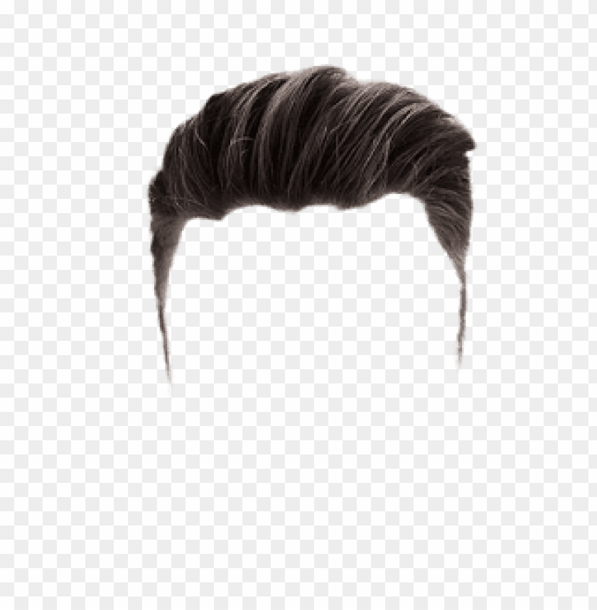 Stylish gray hairstyle on a transparent background