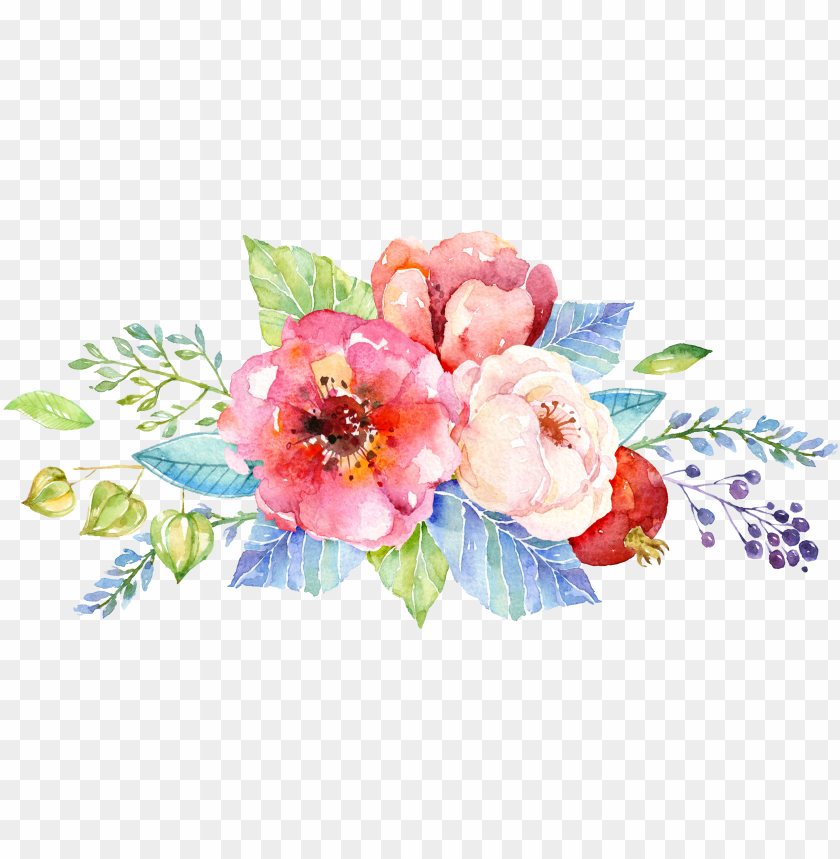 Watercolor Flower Background Design Png Image With Transparent