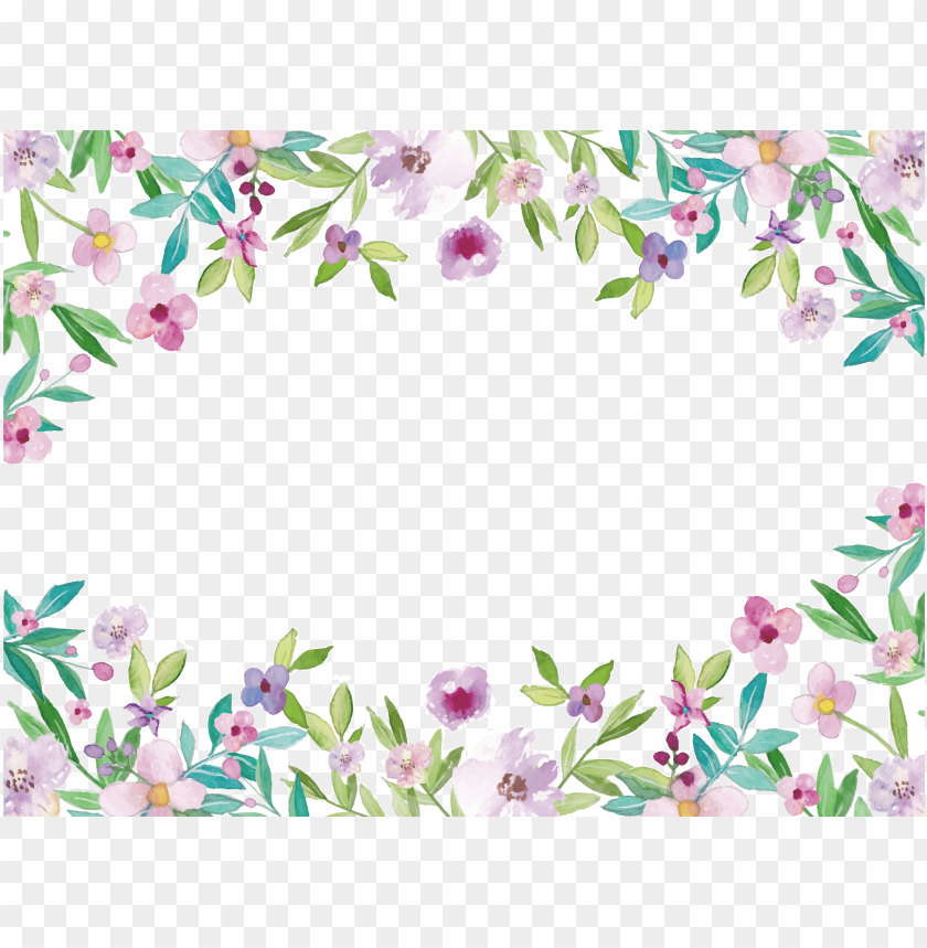 Watercolor Flower Border Png Image With Transparent Background | Toppng