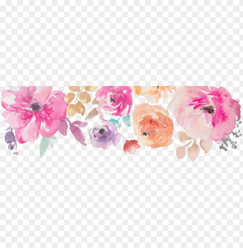 Download Watercolor Flower Border Png Image With Transparent Background Toppng