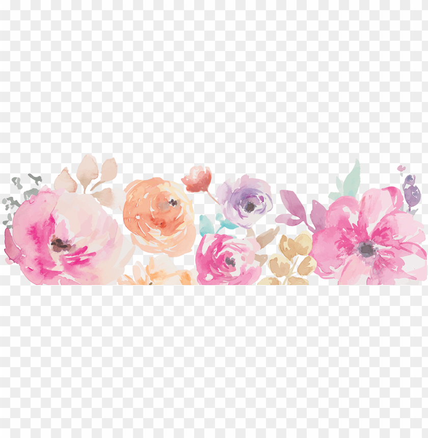 Download Watercolor Flower Border Png Image With Transparent Background Toppng