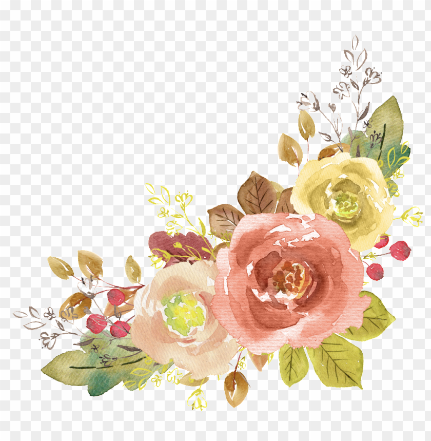 free PNG watercolor flower element free matting - artificial flower PNG image with transparent background PNG images transparent