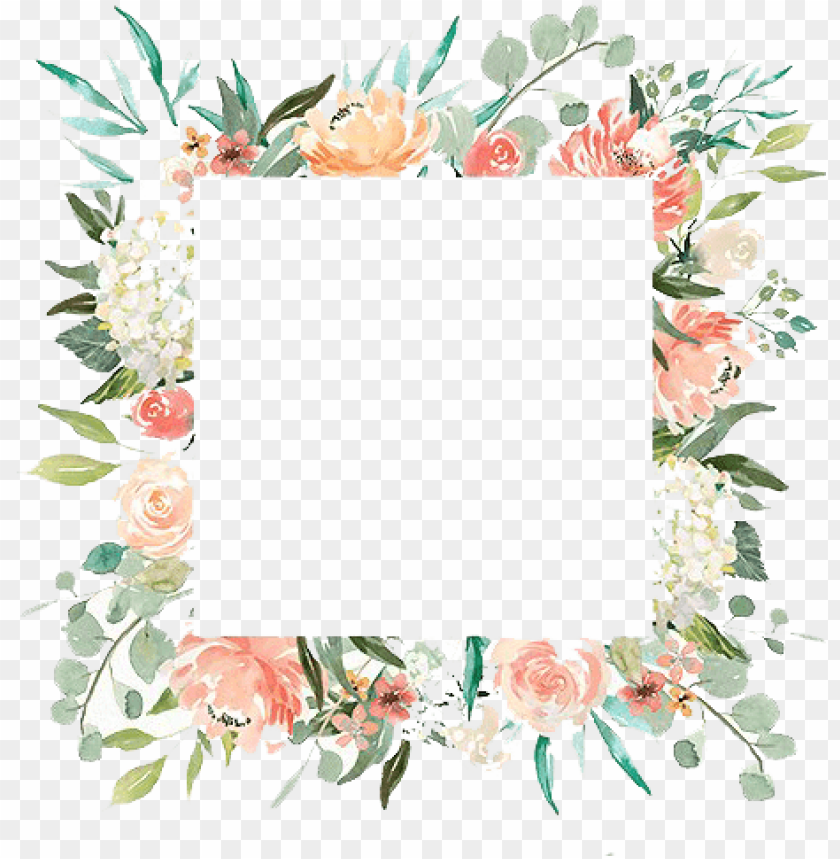 watercolor flower frame PNG transparent with Clear Background ID 78449