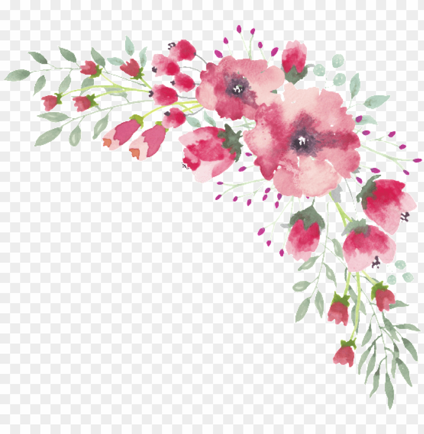 34+ Transparent Background Watercolor Floral Border Png PNG