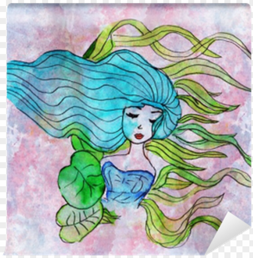 girl hair, watercolor circle, watercolor brush strokes, watercolor wreath, watercolor flowers, watercolor background