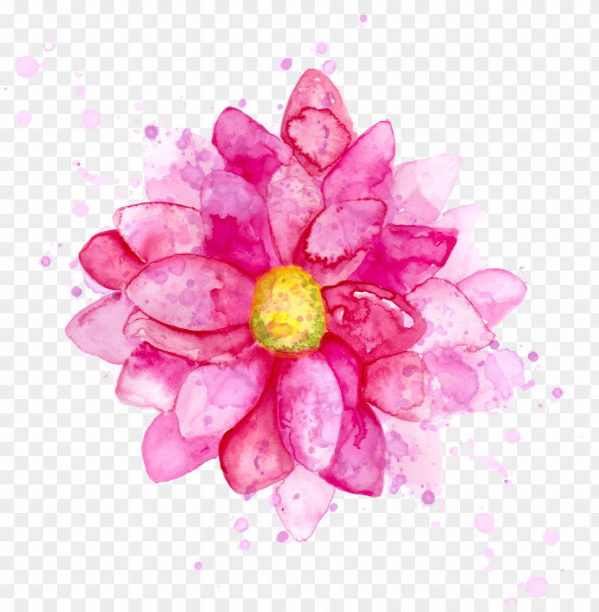 Watercolour Flowers Painting Ink - Water Flower Color PNG Transparent With Clear Background ID 170859