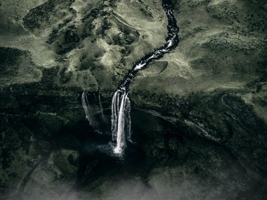 Waterfall Fog Aerial View Water Flow Green Png - Free PNG Images