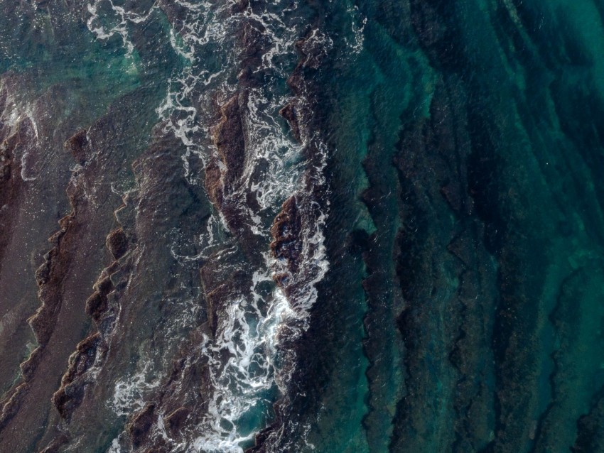 waves, aerial view, water