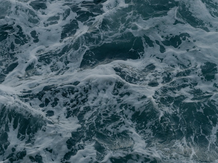 waves, foam, surface, water, sea