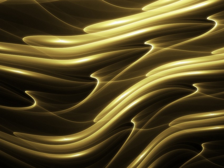 waves, glow, fractal, abstraction