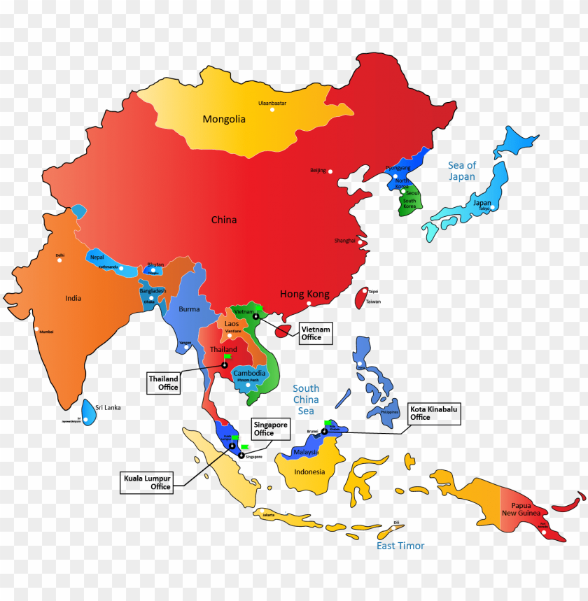 we have offices in malaysia thailand singapore and asia pacific map black PNG transparent with Clear Background ID 394390