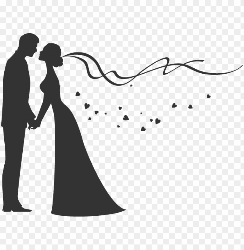 Download Wedding Png Svg Library Download Bride And Groom Silhouette Png Image With Transparent Background Toppng