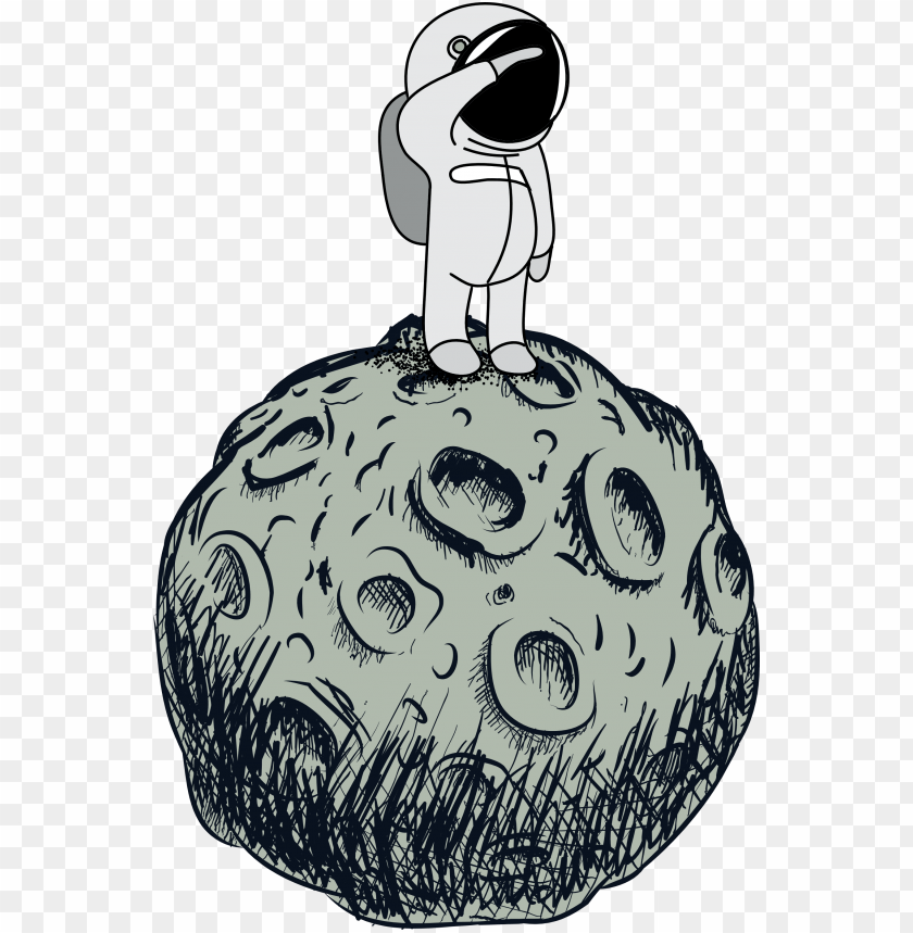 wesvance - cartoon astronaut on the moo PNG image with transparent  background | TOPpng