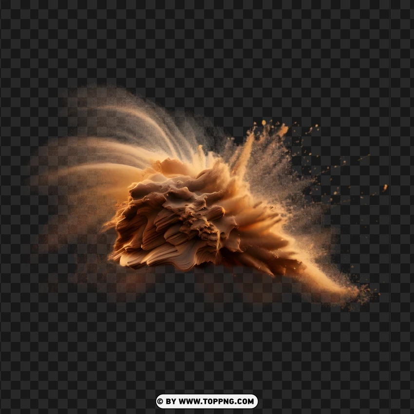 Wet Sand Explosion In Abstract Artistic Style PNG Transparent Background