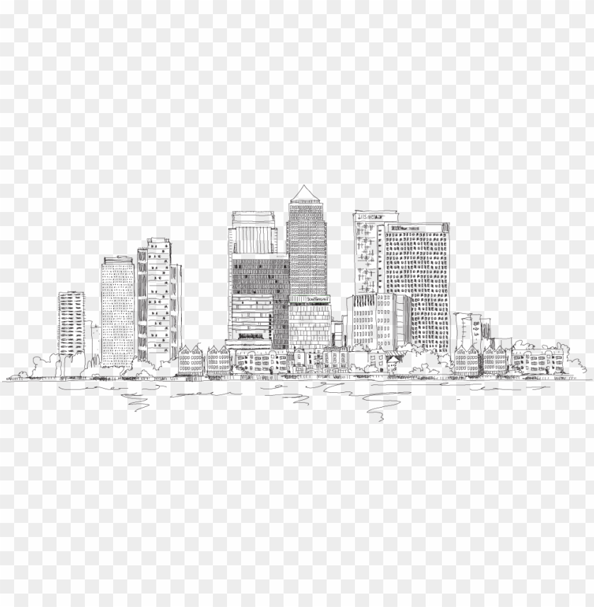 wharf clipart black and white canary wharf skyline drawi PNG transparent with Clear Background ID 234482