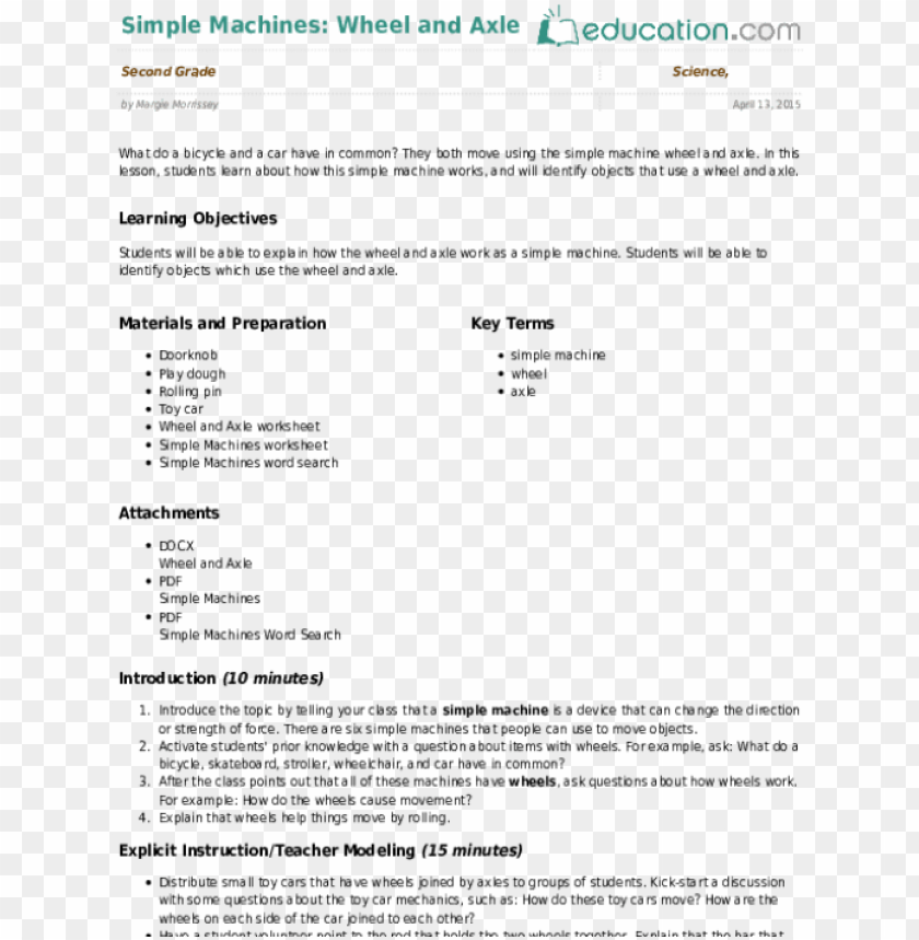 Wheel And Axle Lesson Plan About Parts Of The Plants Png Image With Transparent Background Toppng