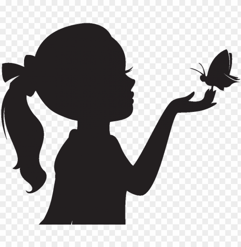 Where The Wild Things Are Silhouette Png Vector Free Silhouette Of Girl With Butterflies Png Image With Transparent Background Toppng